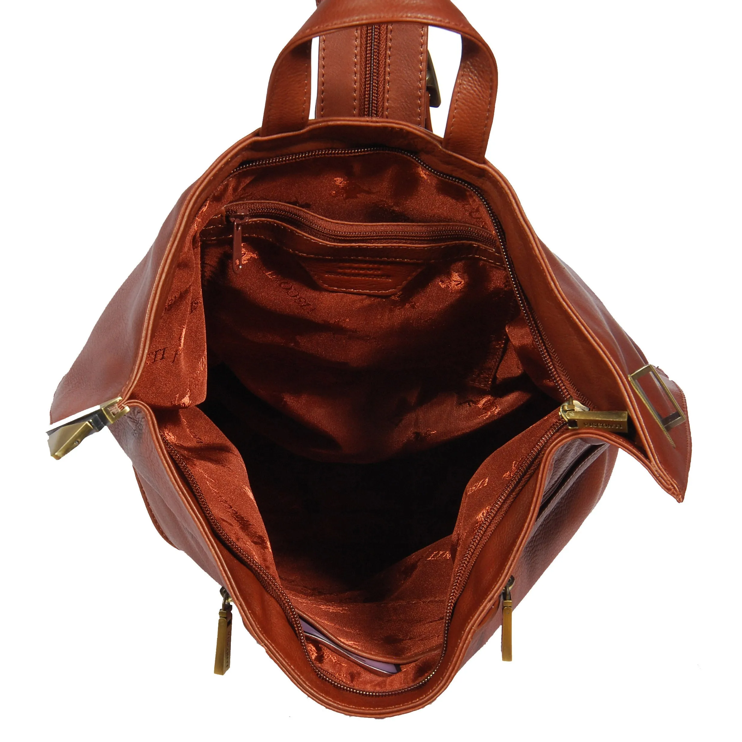 DR380 Walking Travel Leather Backpack Brown