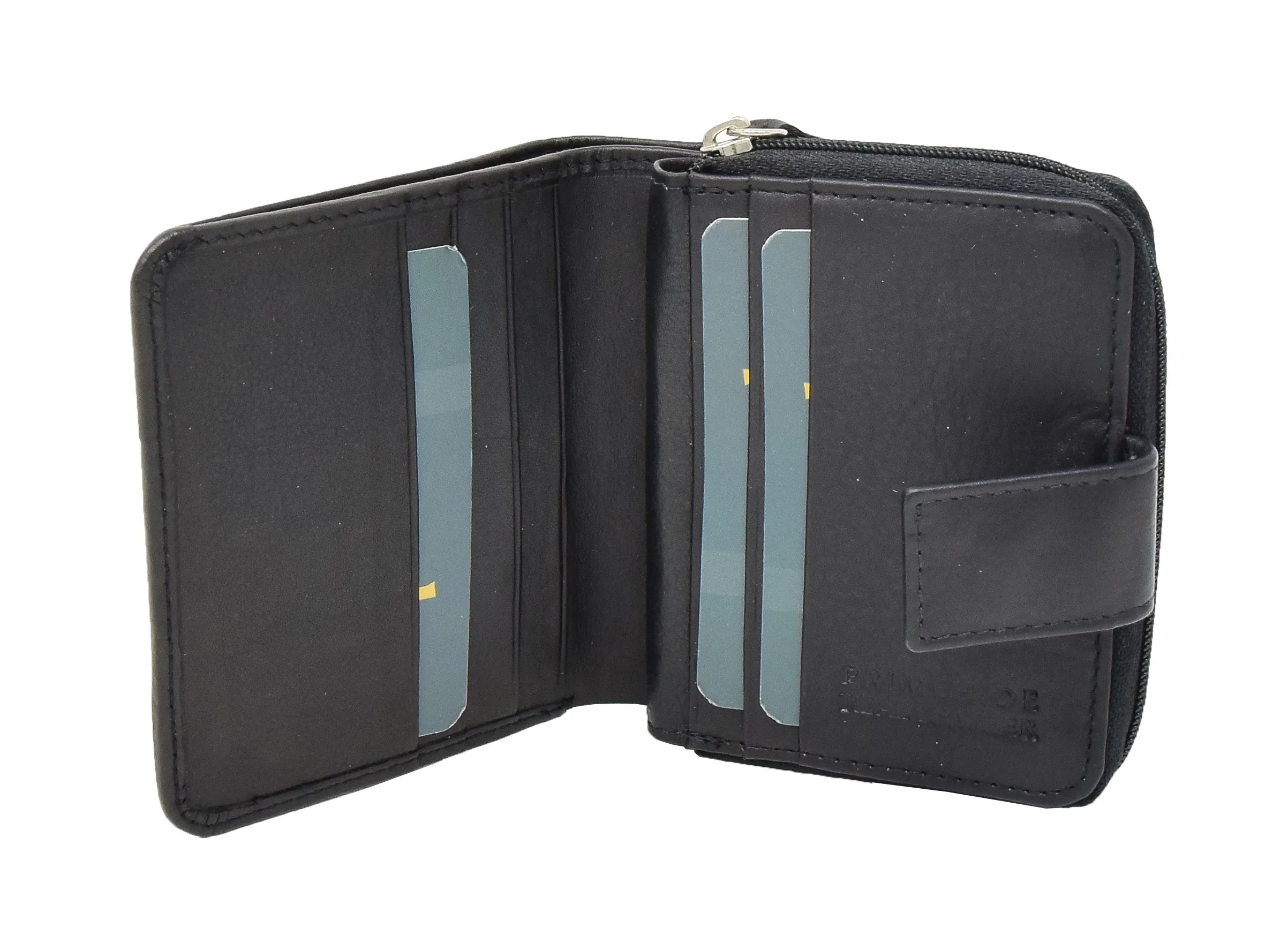 DR421 Women’s Soft Leather Purse Bifold Clutch Black
