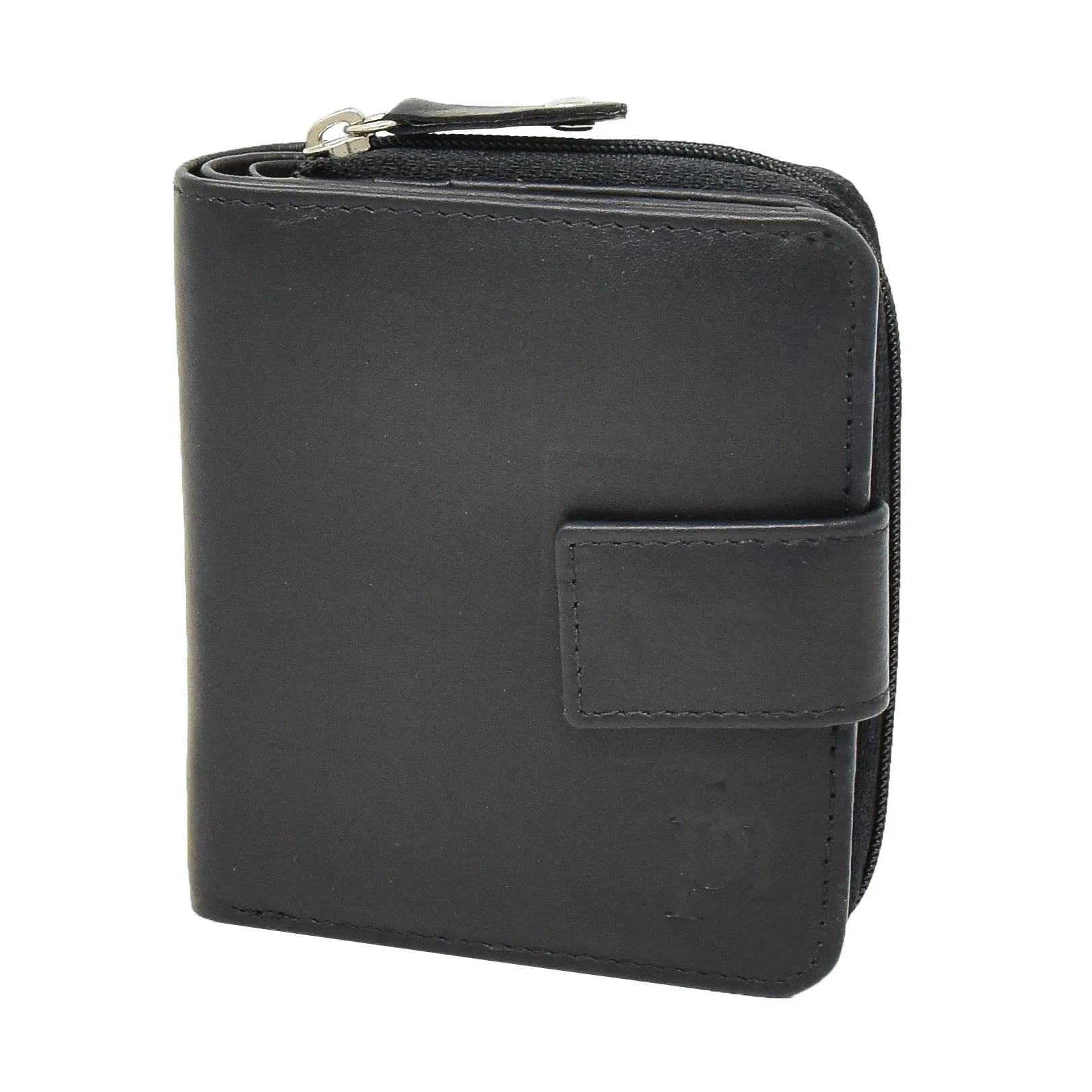 DR421 Women’s Soft Leather Purse Bifold Clutch Black