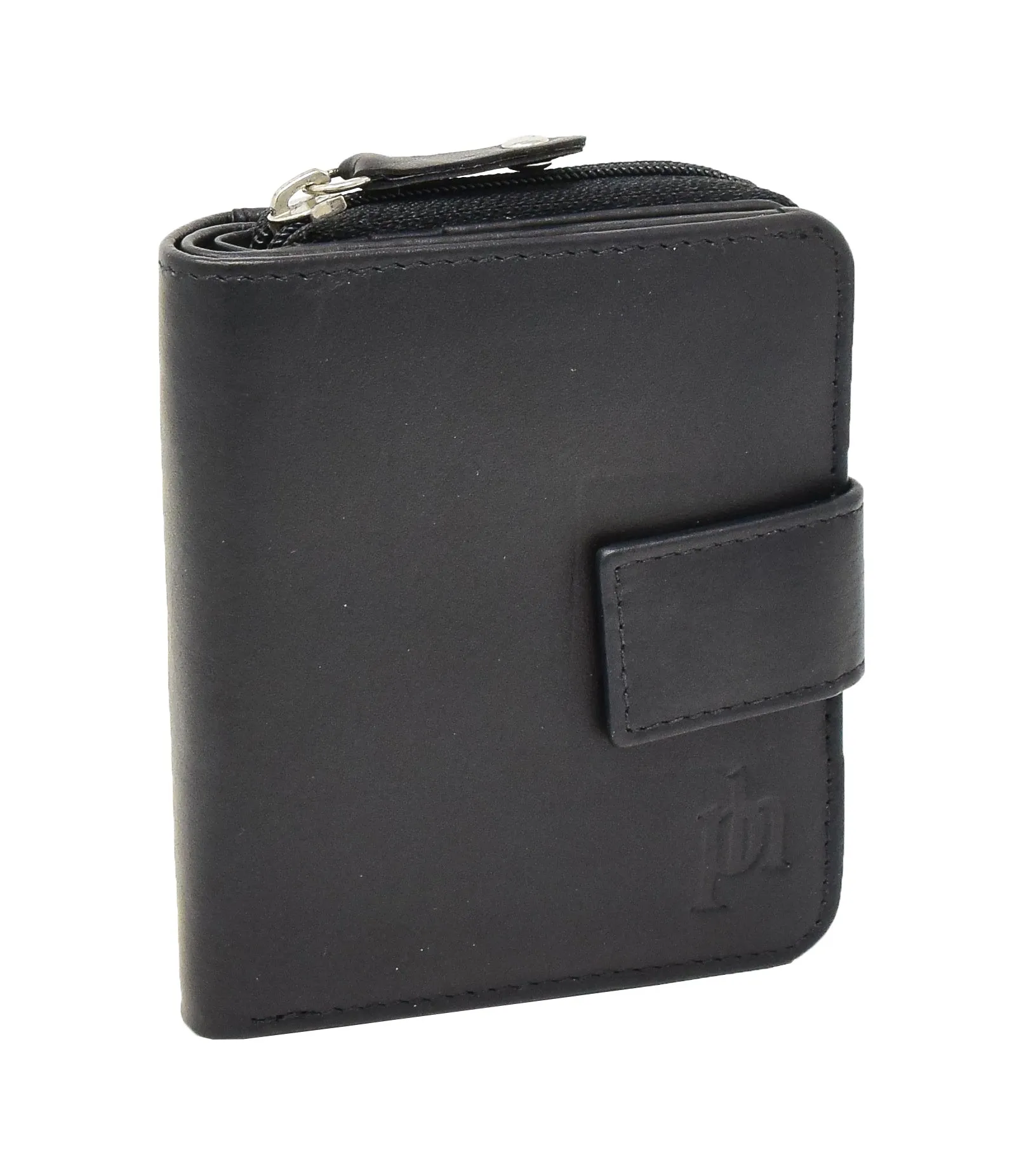 DR421 Women’s Soft Leather Purse Bifold Clutch Black