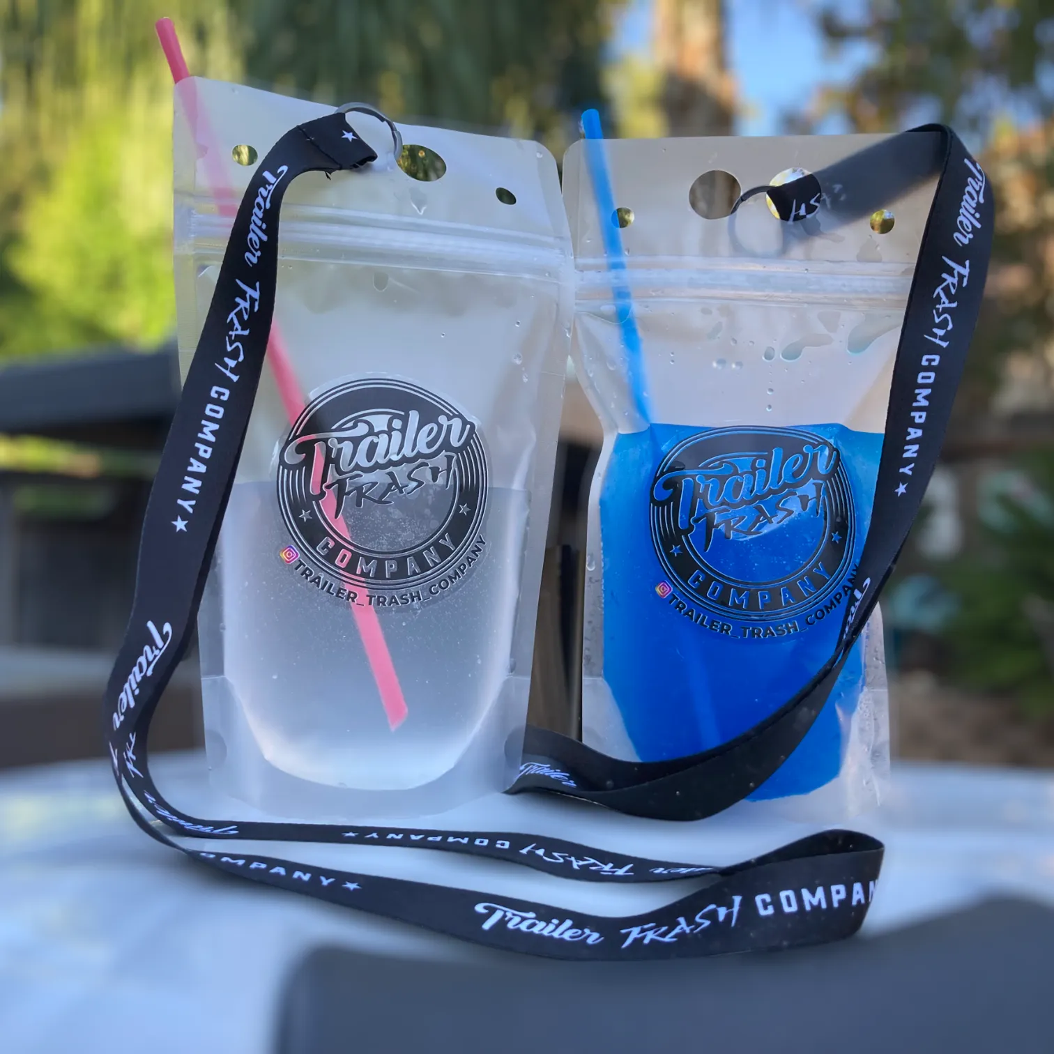 Drink Pouch and Trailer Trash Company Lanyard