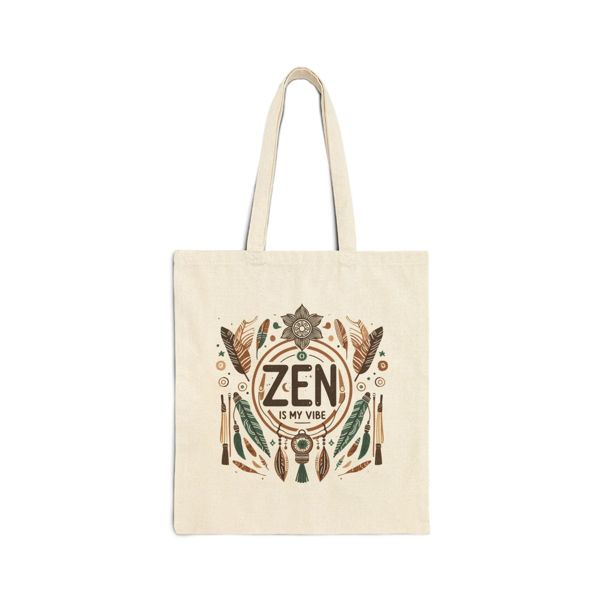 DUO MODERN "Zen Is My Vibe" Cotton Canvas Tote Bag