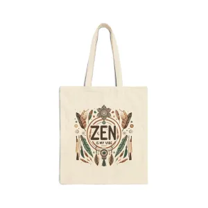 DUO MODERN "Zen Is My Vibe" Cotton Canvas Tote Bag