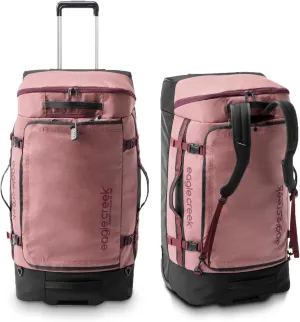 eagle creek Cargo Hauler XT 90L Rolling Duffle Bag with Wheels, Telescoping Handle and Stowable Backpack Straps, Lockable U-Lid & Quick-Access Pocket, Earth Red - 29"