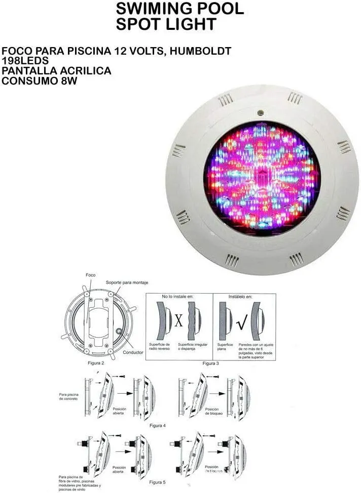Eapmic 12V 18W Pool Light Underwater Color-Change LED Lights RGB IP68 with Remote (18W)