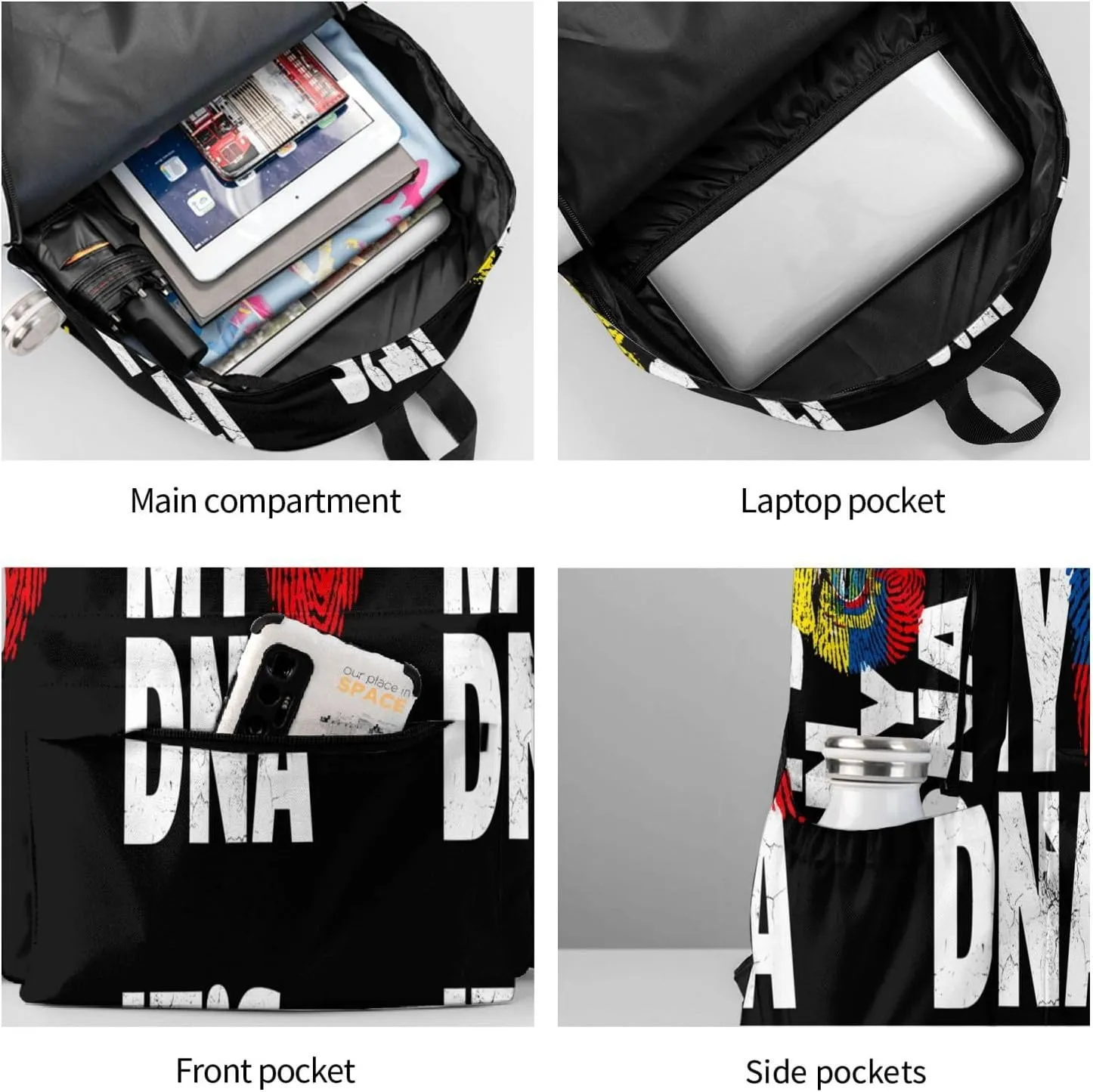 Ecuador Ecuadorian Pride Flag Large Travel Backpack Casual Backpacks Laptop Daypack Working Rucksack Lightweight Back Pack Sports Bag with Adjustable Shoulder Strap