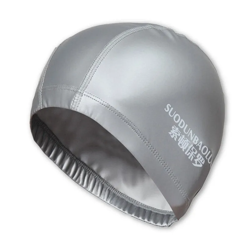 Elastic Waterproof PU Fabric Protect Ears Long Hair Sports Swim Pool Hat Swimming Cap size for Men & Women Adults