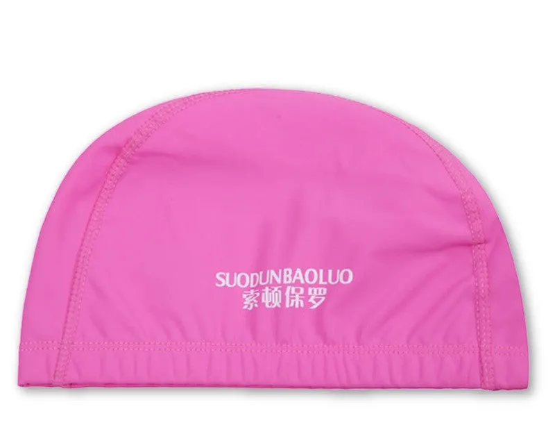 Elastic Waterproof PU Fabric Protect Ears Long Hair Sports Swim Pool Hat Swimming Cap size for Men & Women Adults