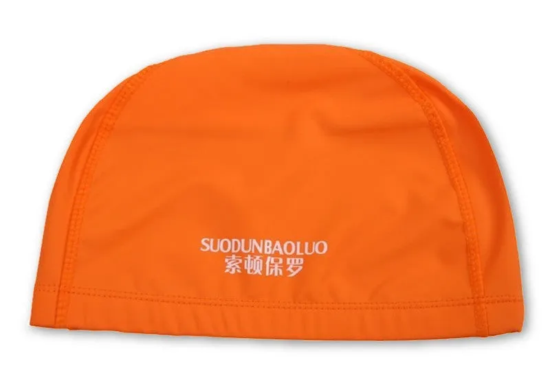 Elastic Waterproof PU Fabric Protect Ears Long Hair Sports Swim Pool Hat Swimming Cap size for Men & Women Adults