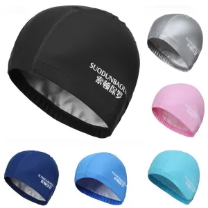 Elastic Waterproof PU Fabric Protect Ears Long Hair Sports Swim Pool Hat Swimming Cap size for Men & Women Adults