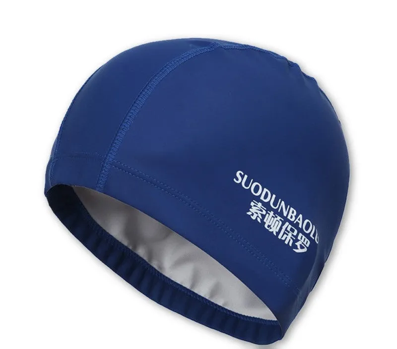 Elastic Waterproof PU Fabric Protect Ears Long Hair Sports Swim Pool Hat Swimming Cap size for Men & Women Adults