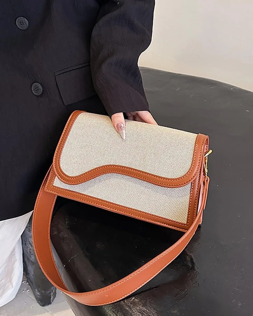 Elegant Designer Womens PU Leather Shoulder & Crossbody Handbag Includes a Satchel Bag and Small Clutch Purse