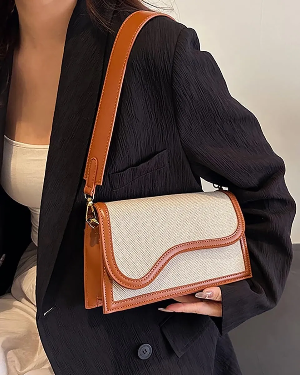 Elegant Designer Womens PU Leather Shoulder & Crossbody Handbag Includes a Satchel Bag and Small Clutch Purse