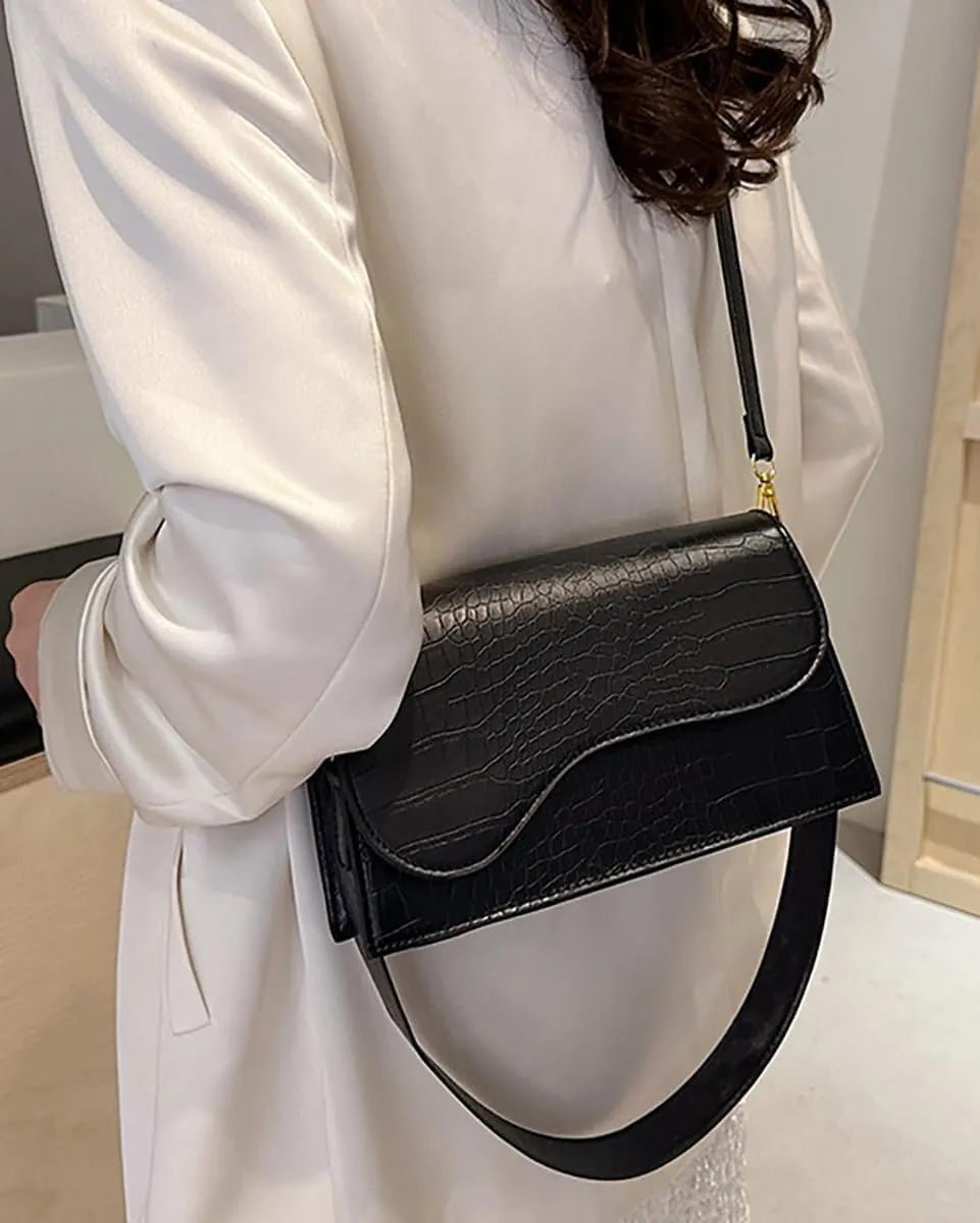 Elegant Designer Womens PU Leather Shoulder & Crossbody Handbag Includes a Satchel Bag and Small Clutch Purse