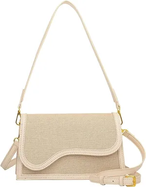 Elegant Designer Womens PU Leather Shoulder & Crossbody Handbag Includes a Satchel Bag and Small Clutch Purse