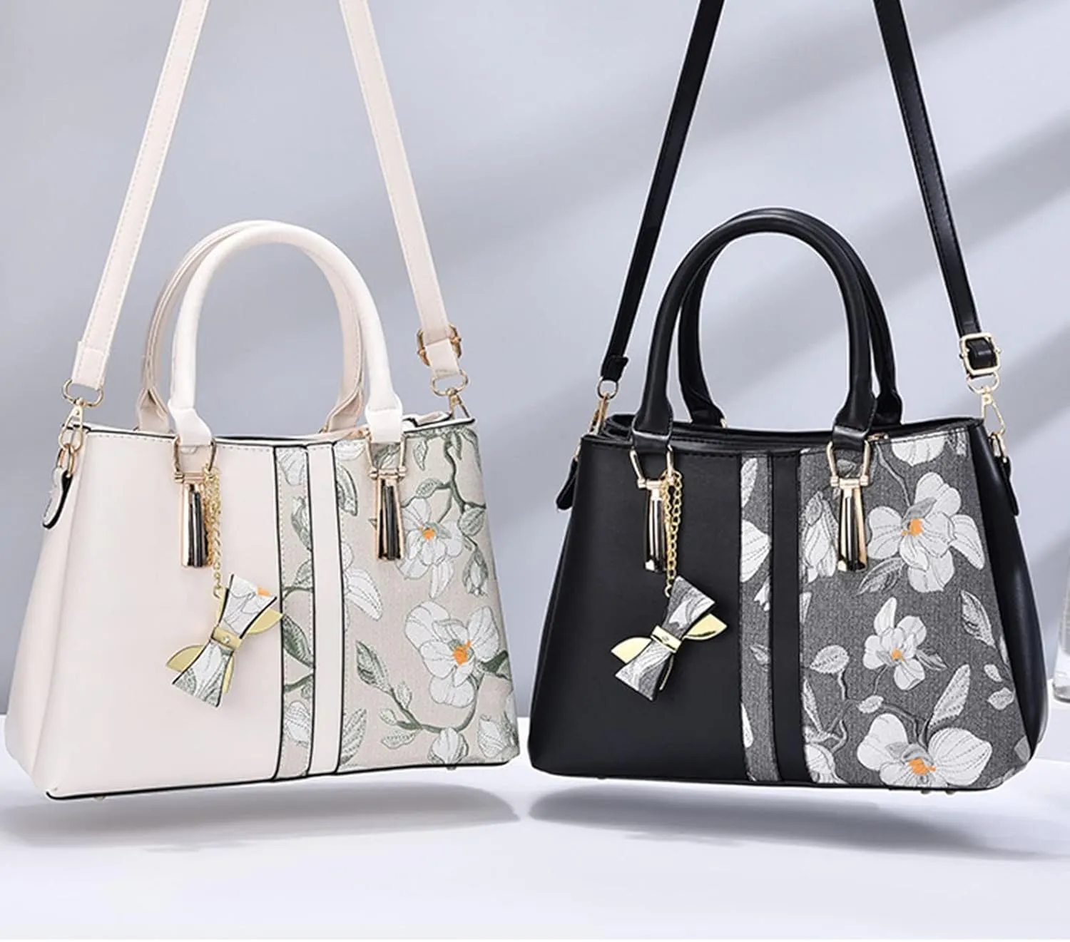 Embroidered Bags Large Capacity Handbag Fashion Shoulder Bags Shoulder Sling Bag (Black, One Size)