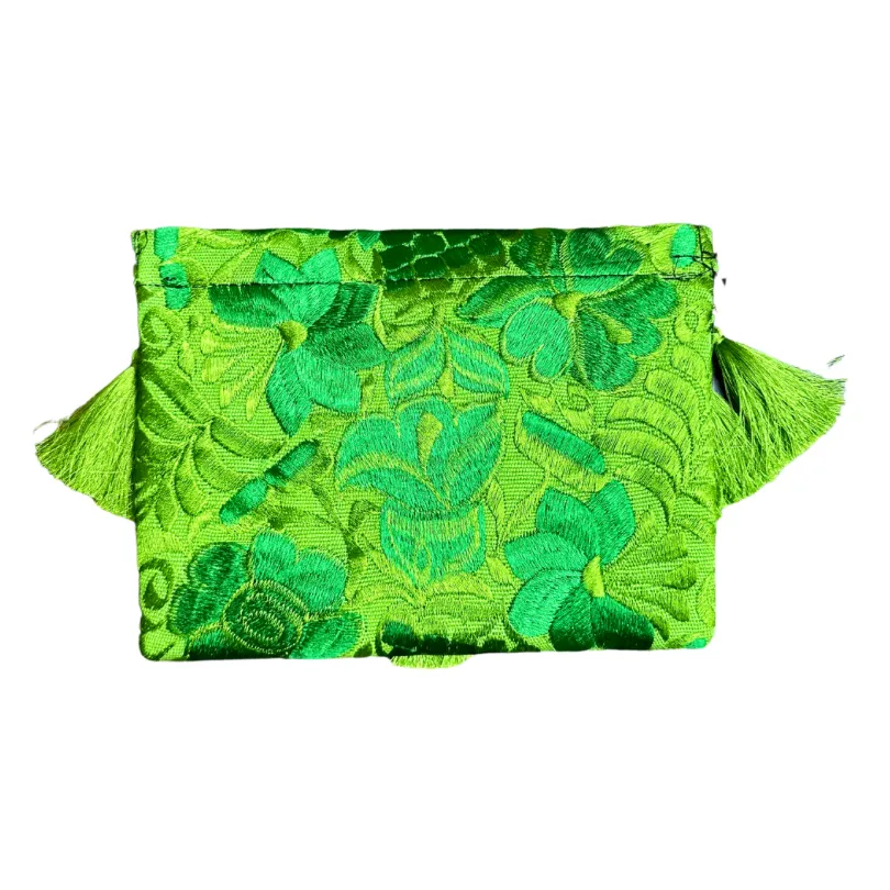 Embroidered Clutch - Luxe Tassels - Limón