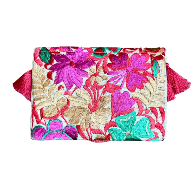 Embroidered Clutch - Luxe Tassels - Sirena
