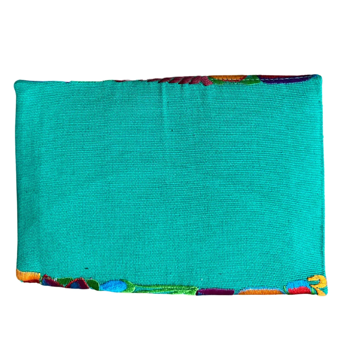 Embroidered Clutch - Multicolor Luxe Thread - EMERALD