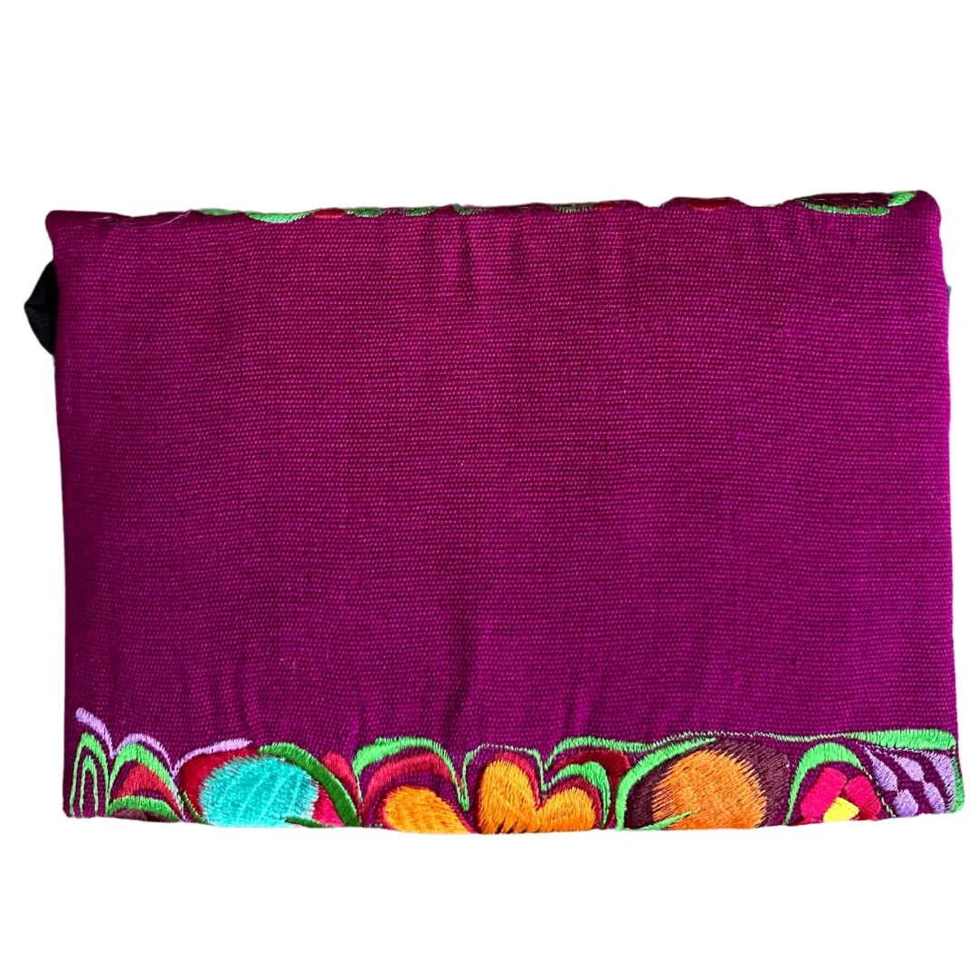 Embroidered Clutch - Multicolor Luxe Thread - MAGENTA