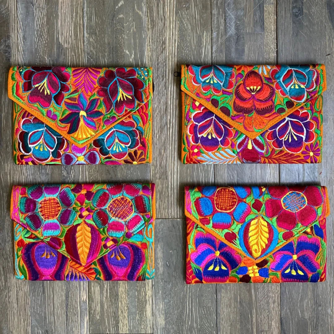 Embroidered Clutch - Multicolor Luxe Thread - MARIGOLD