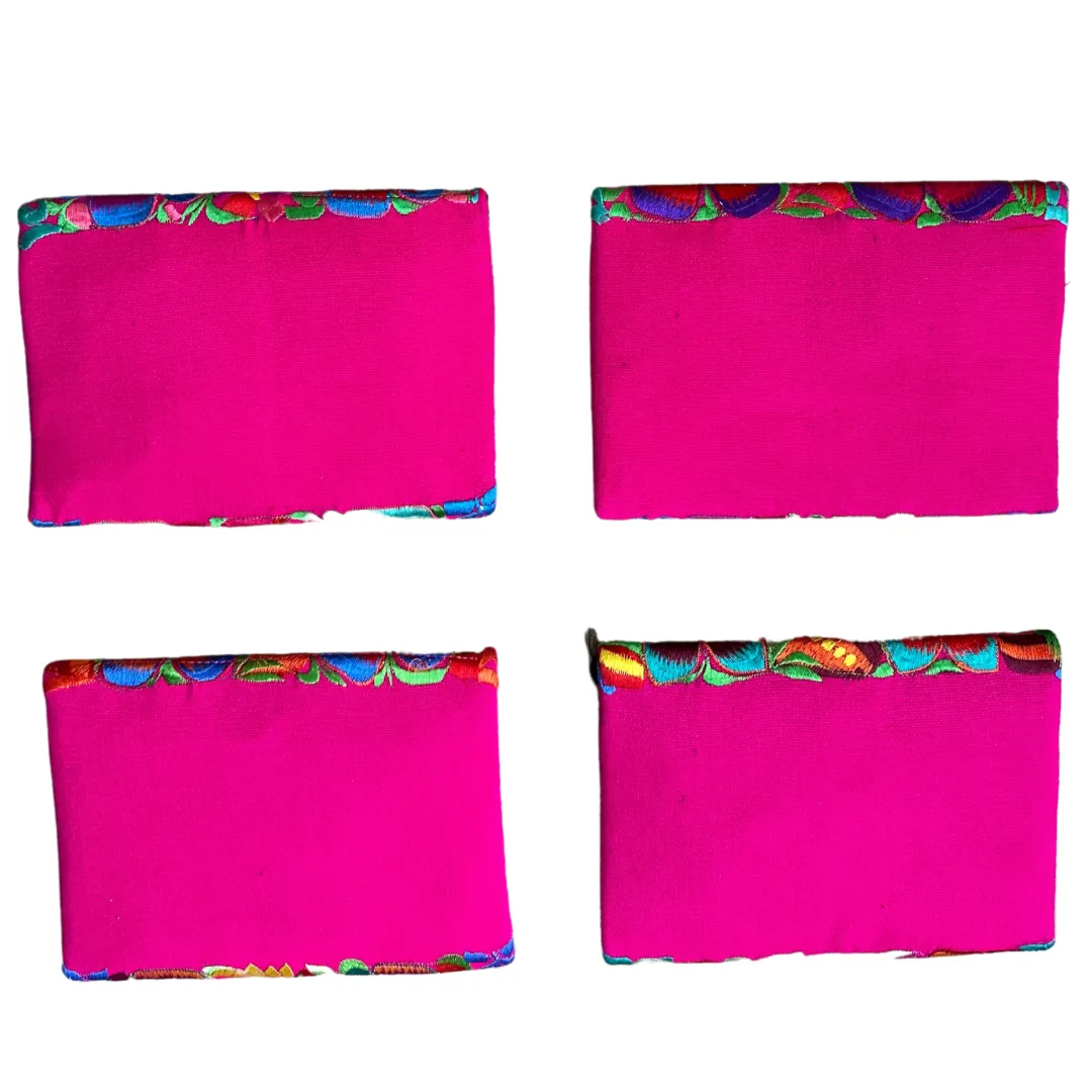 Embroidered Clutch - Multicolor Luxe Thread - PINK