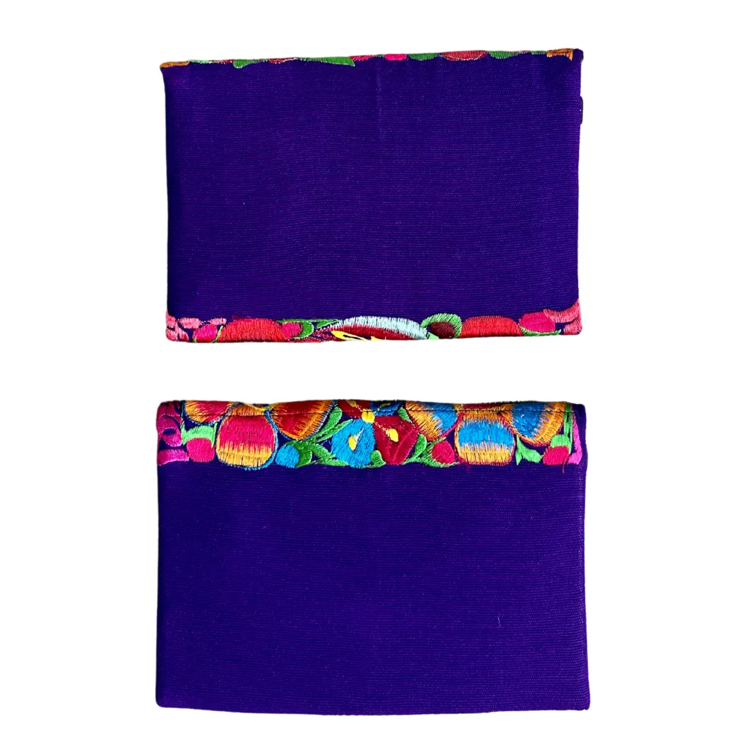 Embroidered Clutch - Multicolor Luxe Thread - PURPLE