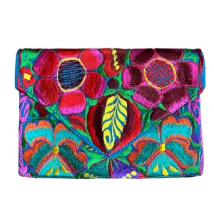 Embroidered Clutch - Multicolor Luxe Thread - SAPPHIRE