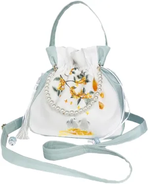 Embroidery Bag Fairy Pearl Tassel Handbag Flashy Ancient Purse Shoulder Bags Bags