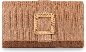 Emprier Straw Clutch Purses for Women Summer Beach Bag Raffia Crossbody Purse Woven Envelope Handbag