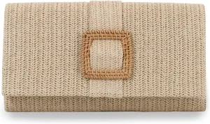Emprier Straw Clutch Purses for Women Summer Beach Bag Raffia Crossbody Purse Woven Envelope Handbag