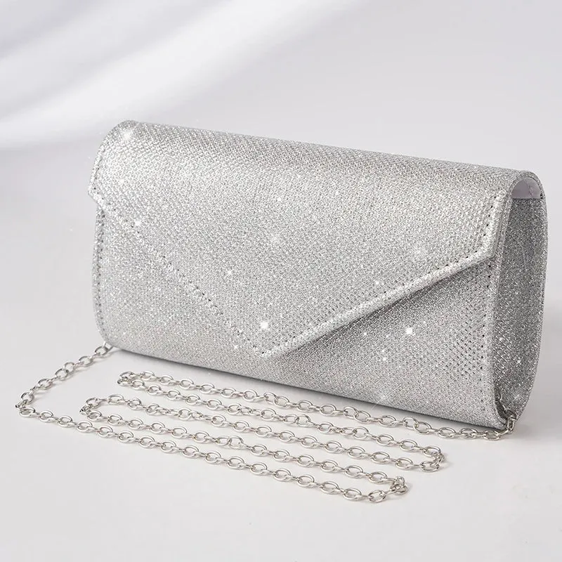 Envelope Glitter Crossbody Clutch