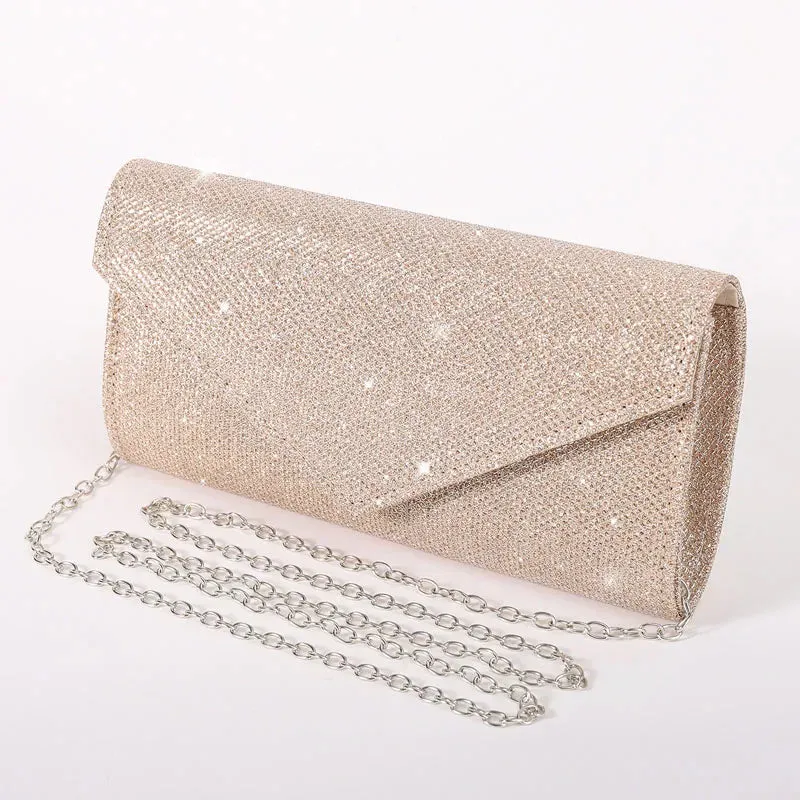 Envelope Glitter Crossbody Clutch