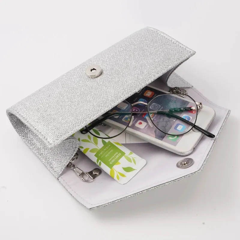 Envelope Glitter Crossbody Clutch