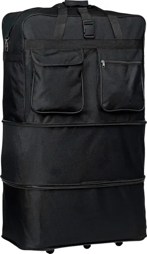 Eshion Expandable Rolling Duffle Bag Wheeled Spinner Suitcase Luggage,30/36/40 Inch (40 Inch, Black)