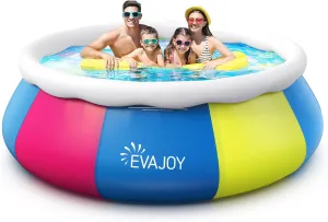EVAJOY 10ft x 30in Above Ground Swimming Pool - Easy Set Inflatable Top Ring for Adults, Family, Backyard, Outdoor With Cover