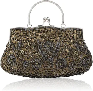 Evening Clutch Bag for Women Vintage Beaded Sequin Handbag Bridal Wedding Purse