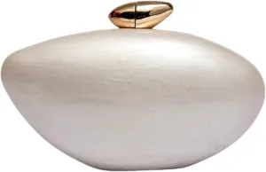 Evening Clutch Purse for Women, Trendy Acrylic Shiny Egg Handbag Cute Shell Shape Shoulder Bag Fashion Crossbody Bag