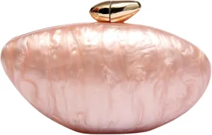 Evening Clutch Purse for Women, Trendy Acrylic Shiny Egg Handbag Cute Shell Shape Shoulder Bag Fashion Crossbody Bag
