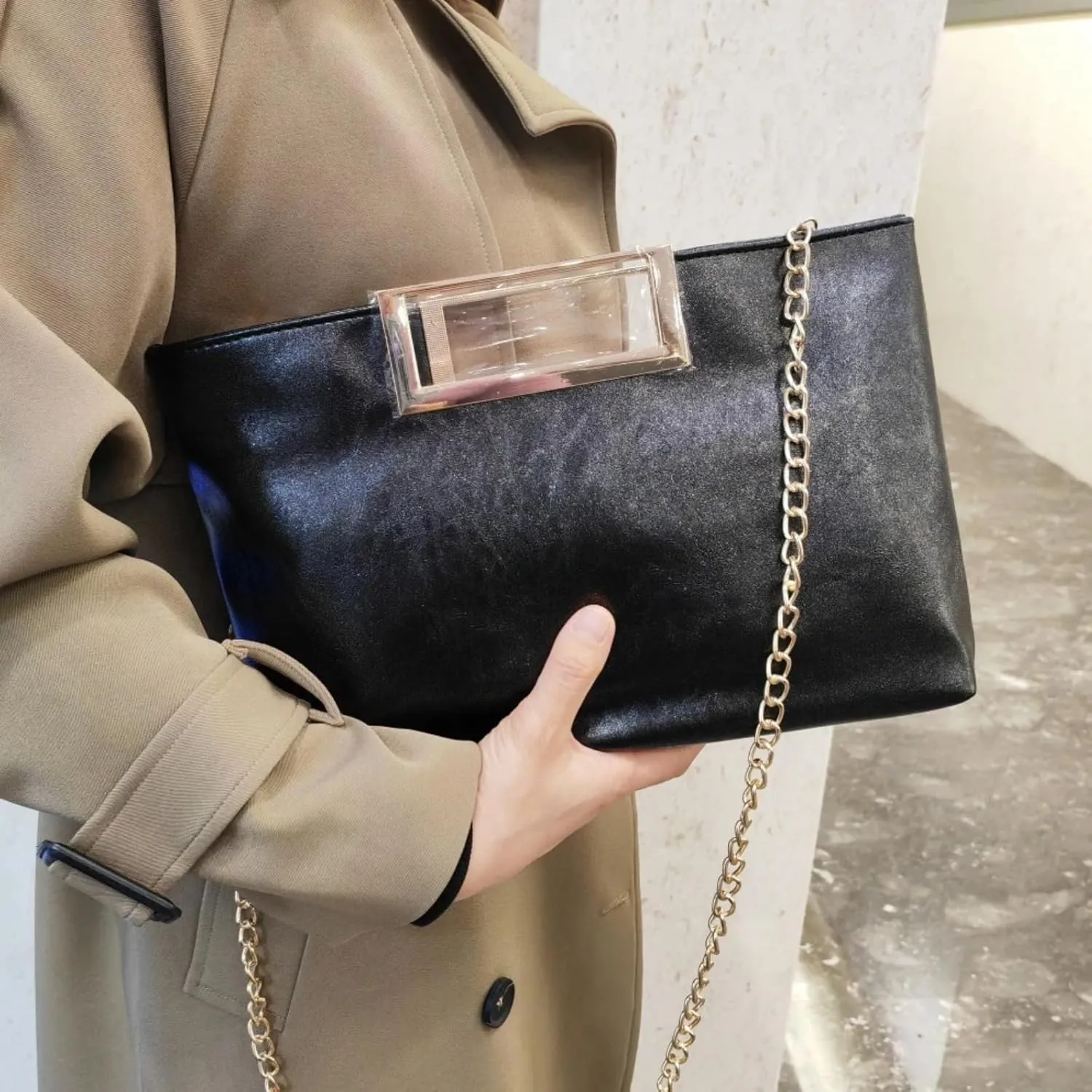 Evening Clutch Purses for Women, Fashion PU Leather Handbag Stylish Bag Elegant Party Shoulder Prom for Wedding