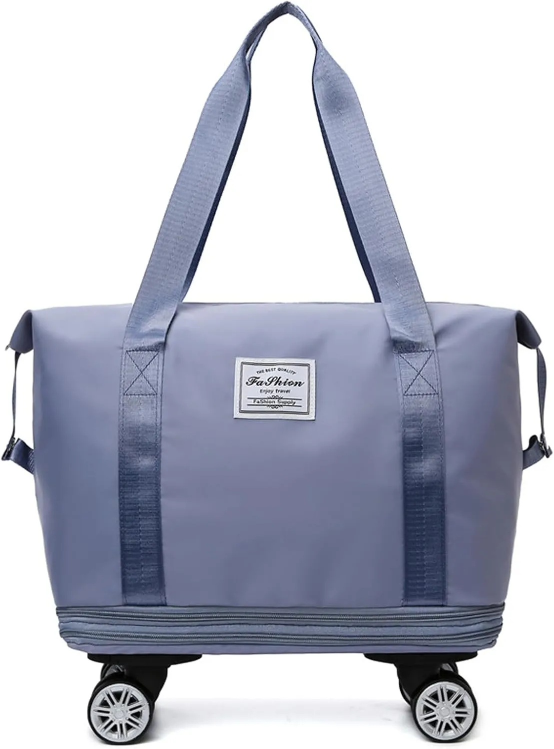 Expandable Carry On Luggage Bag Rolling Duffle Bag with Wheels Foldable Duffle Bag for Travel Weekend Bag for Women (BLue)