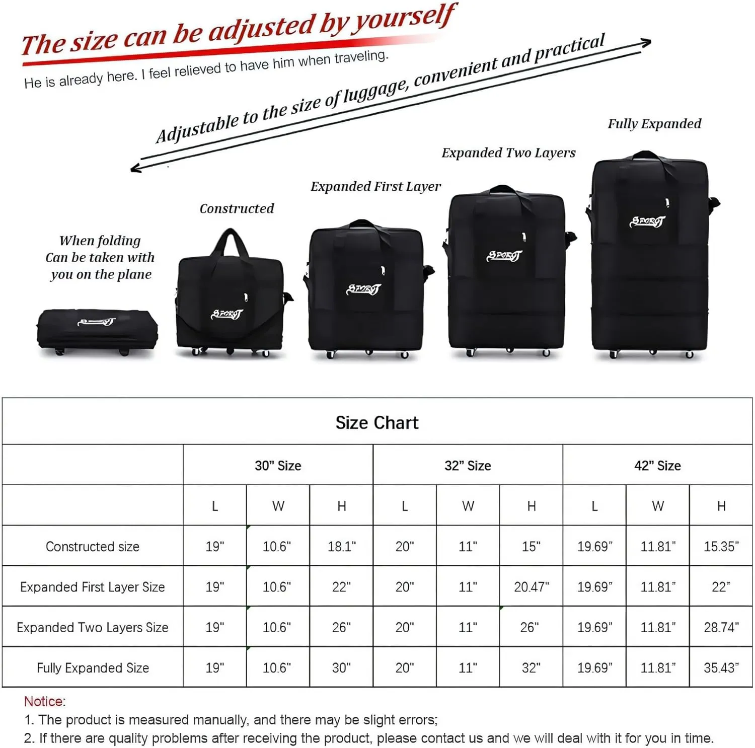 Expandable Rolling Wheeled Duffel Bag - Spinner Suitcase Luggage for Travel, Large Capacity Weekend Bag for Men & Women, 30 Inch, Waterproof, Lightweight, Foldable, Camo