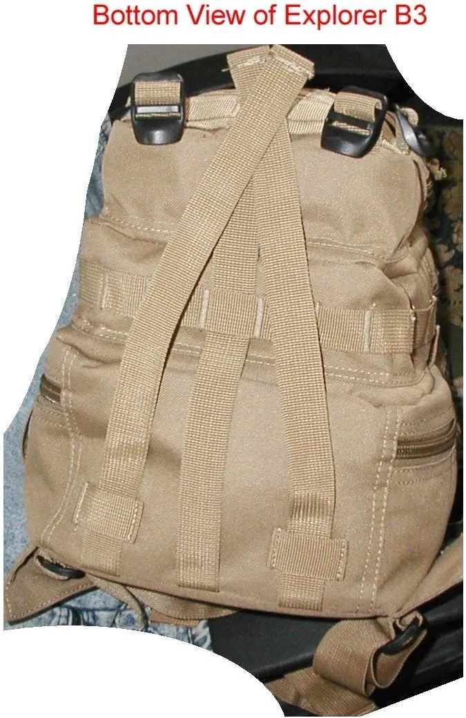 Explorer B3-PinkExplorer Tactical 72 Hours Combat Rucksack 17 Inch Backpack-Black with Pick Stripes, Black with Pink Strips, 17" X 9" X 11"