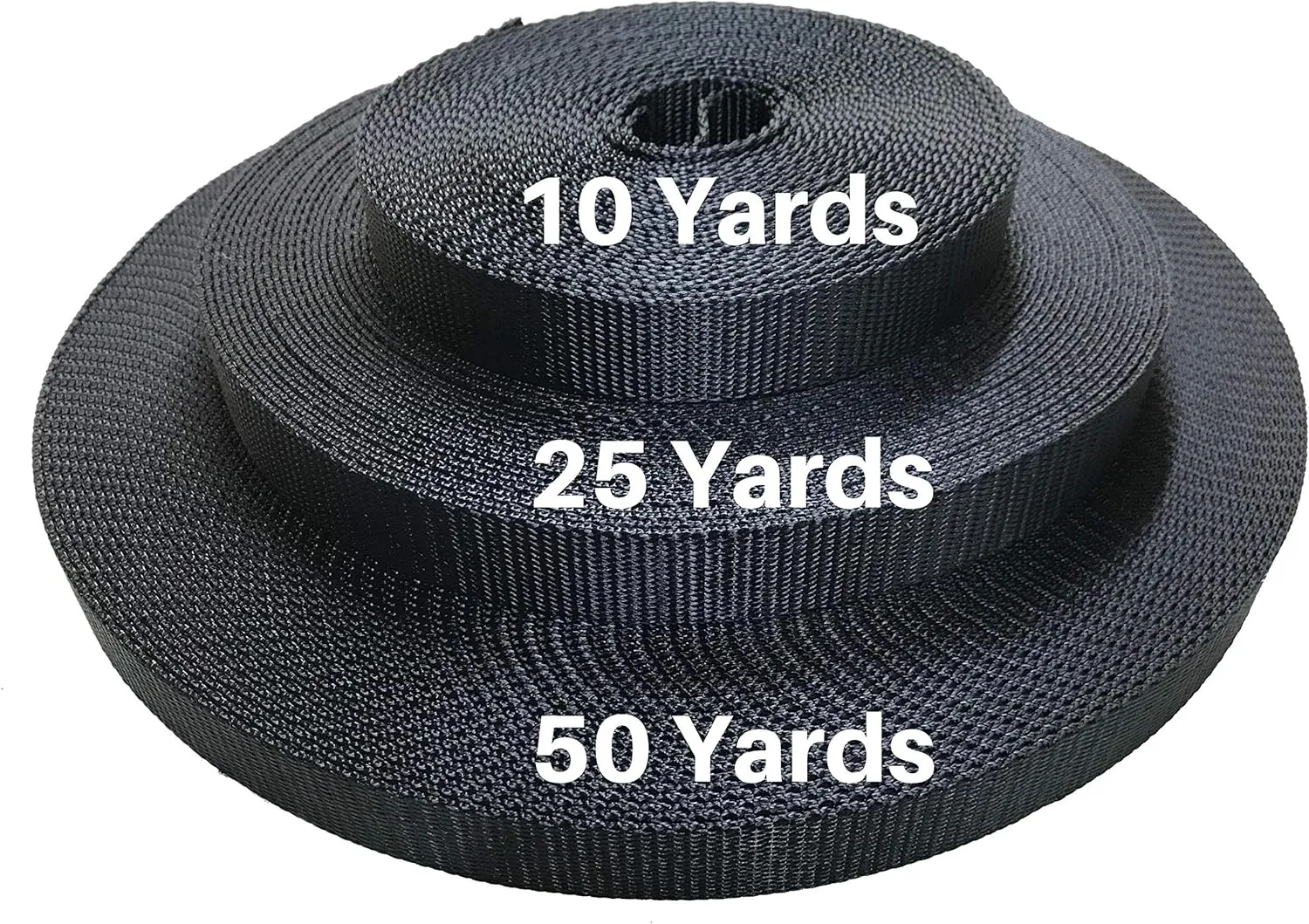 EZ-Xtend Polyester Webbing 1 inch Strap – Heavy Duty Polyester Strapping Outlasts & Outperforms Nylon Webbing Straps and Polypropylene Webbing Strap - 4500 Lb. Breaking Strength (Black, 1" x 10 yards)