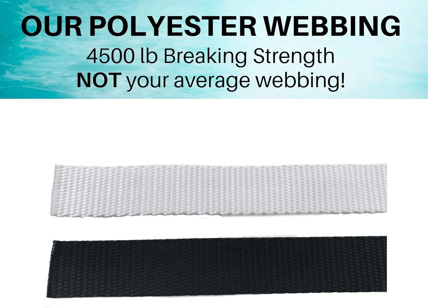 EZ-Xtend Polyester Webbing 1 inch Strap – Heavy Duty Polyester Strapping Outlasts & Outperforms Nylon Webbing Straps and Polypropylene Webbing Strap - 4500 Lb. Breaking Strength (Black, 1" x 10 yards)