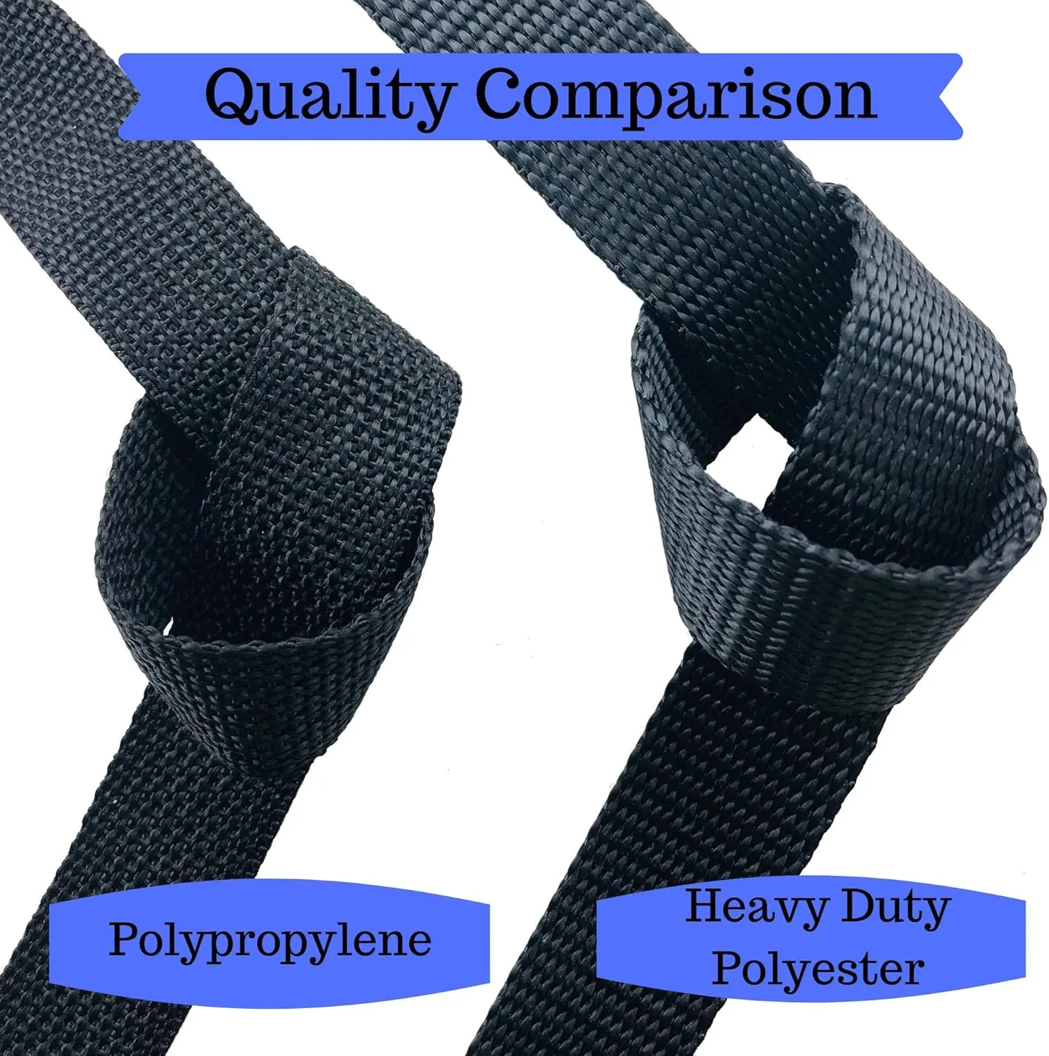EZ-Xtend Polyester Webbing 1 inch Strap – Heavy Duty Polyester Strapping Outlasts & Outperforms Nylon Webbing Straps and Polypropylene Webbing Strap - 4500 Lb. Breaking Strength (Black, 1" x 10 yards)