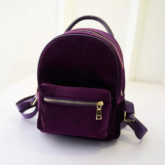 Fancy COLOR: Velvet YOUR Trendy PICK Easy-to-use Backpack