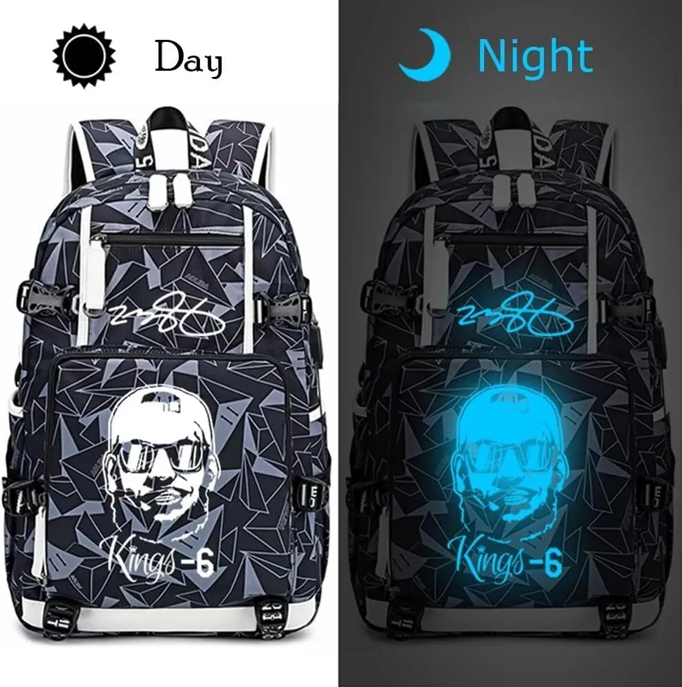 FANwenfeng Basketball Player 23 Luminous Backpack Travel Daypack Fans Bag (Style 6)