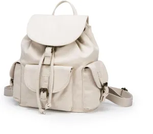 Fashion Backpacks New Canvas Bag Schoolbag Simple Drawstring Large Capacity Backpack Tide(Beige and Black)