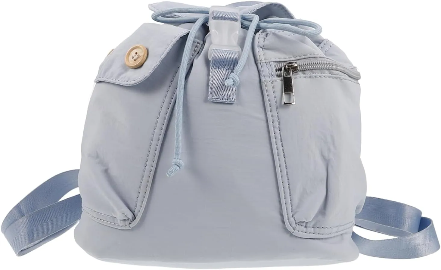 Fashionable Women's Sports Backpack Drawstring Mini Gym Bag Crossbody Flap Tennis Canvas Outdoor Travel